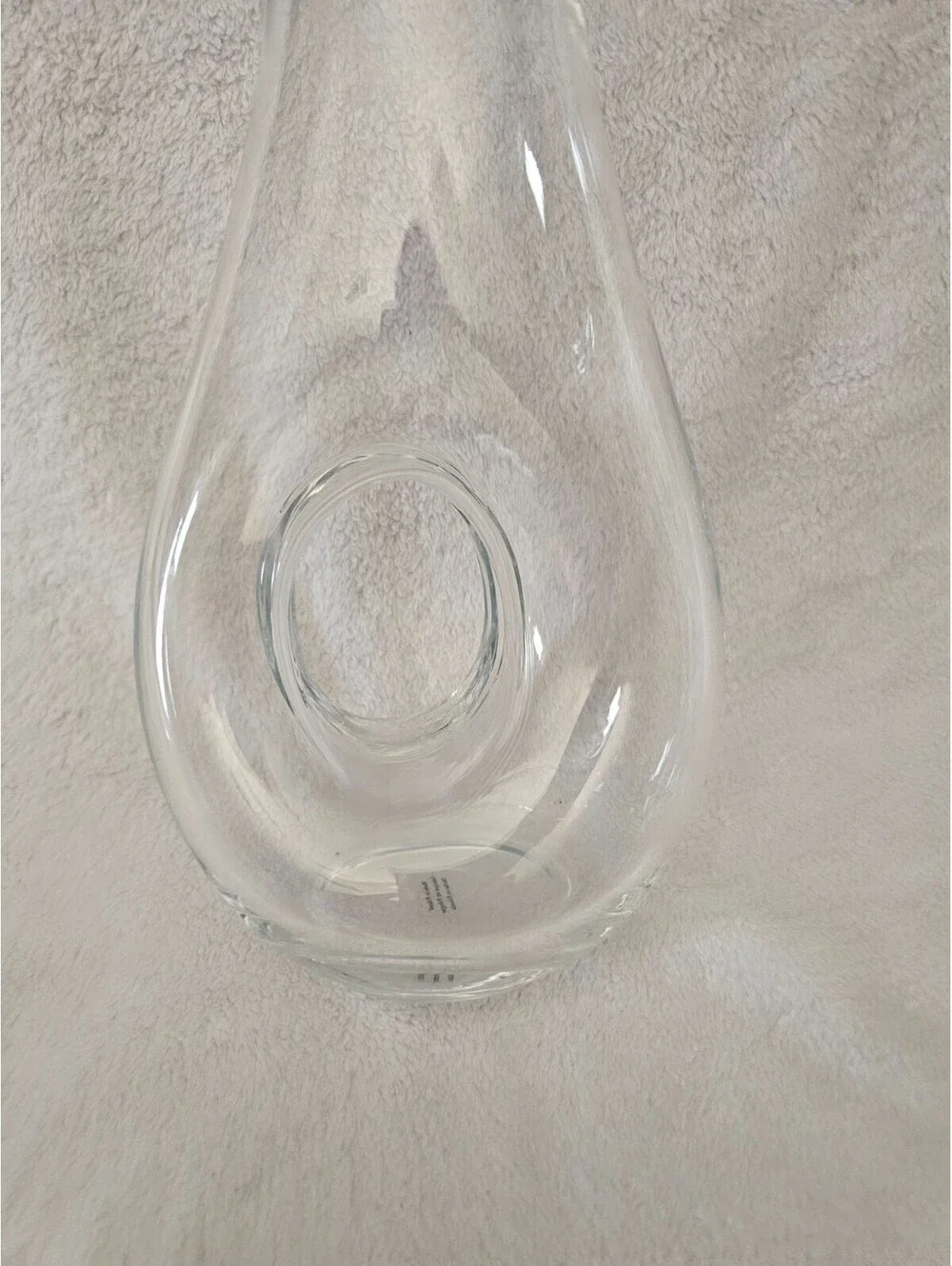 Unbranded Donut Hole Pitcher Vase Clear Glass 11.5